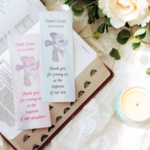 Personalized Baptism Favors Custom Photo Bookmarks Guest Souvenirs Religious Event Favors image 7