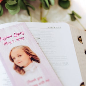 Personalized Baptism Favors Custom Photo Bookmarks Guest Souvenirs Religious Event Favors image 3