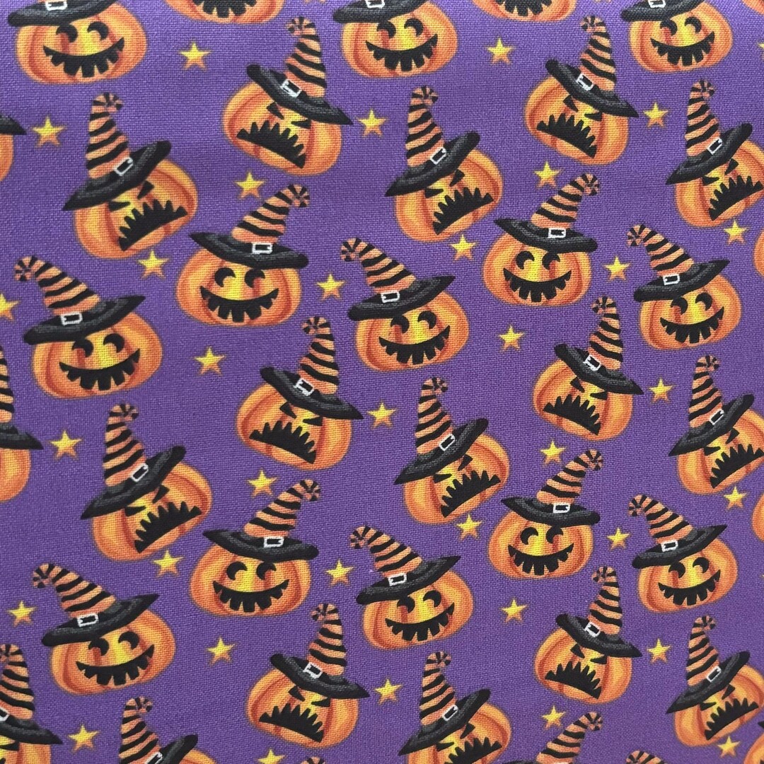 Pumpkin Halloween Fabric by the Yard Halloween Spooky Mischievous ...