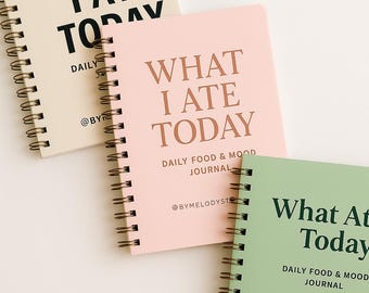 What I Ate Today – Daily Food & Mood Journal | Printable Wellness Tracker in 3 Aesthetic Styles (Pink Girly, Bold, Green Mindful)