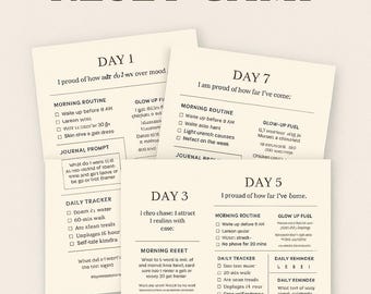 7-Day Reset Camp – Glow-Up Challenge Planner (Printable + Digital PDF)