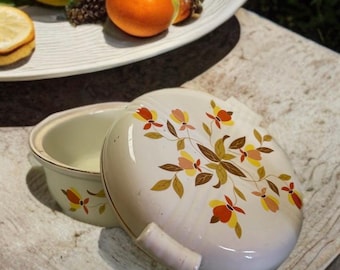 Vintage Hall&#39;s Superior Quality Kitchenware Autumn Leaf Covered Casserole Dish