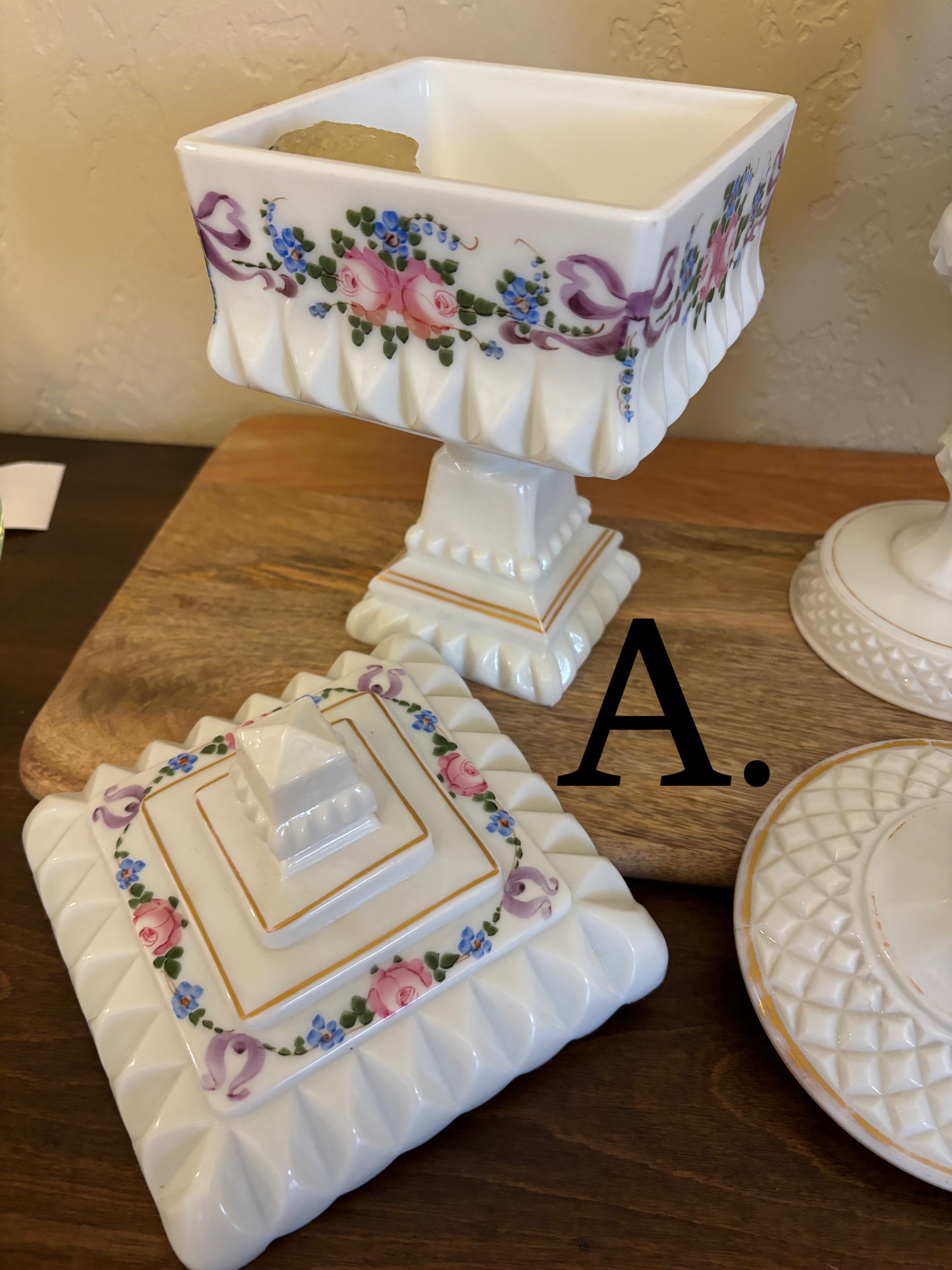 Vintage Westmoreland Glass Co. Milk Glass Candy Dish, Cake Box
