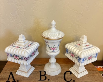 Vintage Westmoreland Glass Co. Milk Glass Candy Dish, Cake Box, Wedding Box, Set of 3 or Sold Individually
