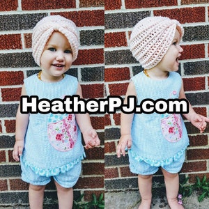 PATTERN All Sizes Ribbed Turban Newborn, 3 months, 6 months, 9 months, 12 months, 18 months, toddler, teen, adult image 1