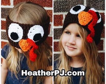 PATTERN All Sizes Turkey Headband Ear Warmer Instant Download Crochet Pattern