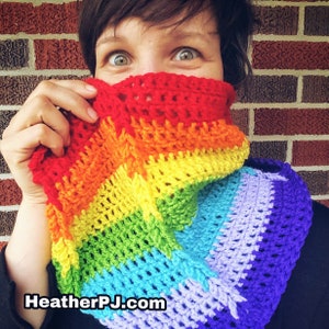 PATTERN 3D Knotted Rainbow Crocheted Cowl. Instant Download Crochet Pattern for Baby, Toddler, Youth, Children, and Adult