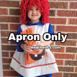 Rag Doll White Apron with Ric Rac *Apron Only*
