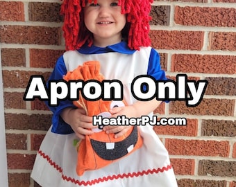 Rag Doll White Apron with Ric Rac *Apron Only*