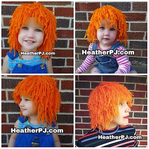 Clown Doll Orange Crocheted Wig