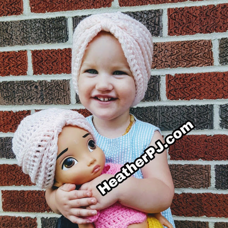 PATTERN All Sizes Ribbed Turban Newborn, 3 months, 6 months, 9 months, 12 months, 18 months, toddler, teen, adult image 2