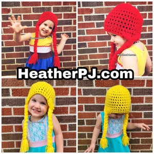 Any Size or Color Braided Wig Crochet for All Sizes Baby, Newborn, 3 Month, 6 Month, 12 Month, 18 Month, Toddler, Youth, Adult image 7