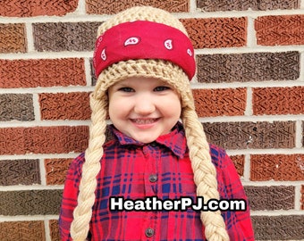 Any Size or Color Braided Wig Crochet for All Sizes Baby, Newborn, 3 Month, 6 Month, 12 Month, 18 Month, Toddler, Youth, Adult