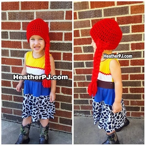Any Size Long Braided Red Yarn Wig Handmade with Fat Quality Red Yarn, Cowgirl Costume Wig