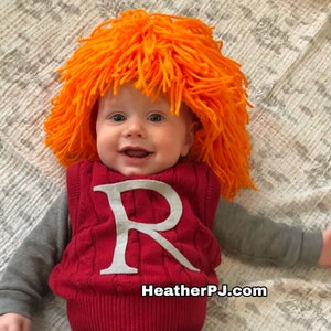 Clown Doll Orange Crocheted Wig image 2