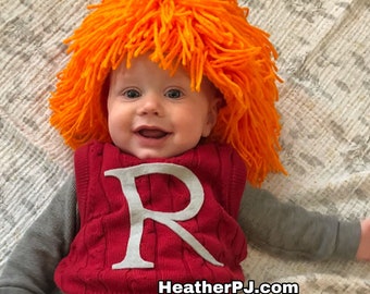 Clown Doll Orange Crocheted Wig