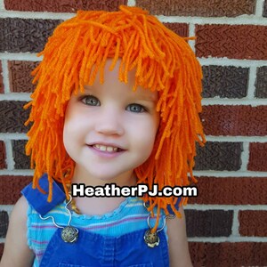 Clown Doll Orange Crocheted Wig image 3