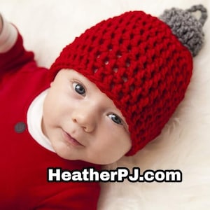 PATTERN Christmas Ball Ornament Hat for All Sizes: Baby, Toddler, Youth, Adult. Instant Download Crochet Pattern