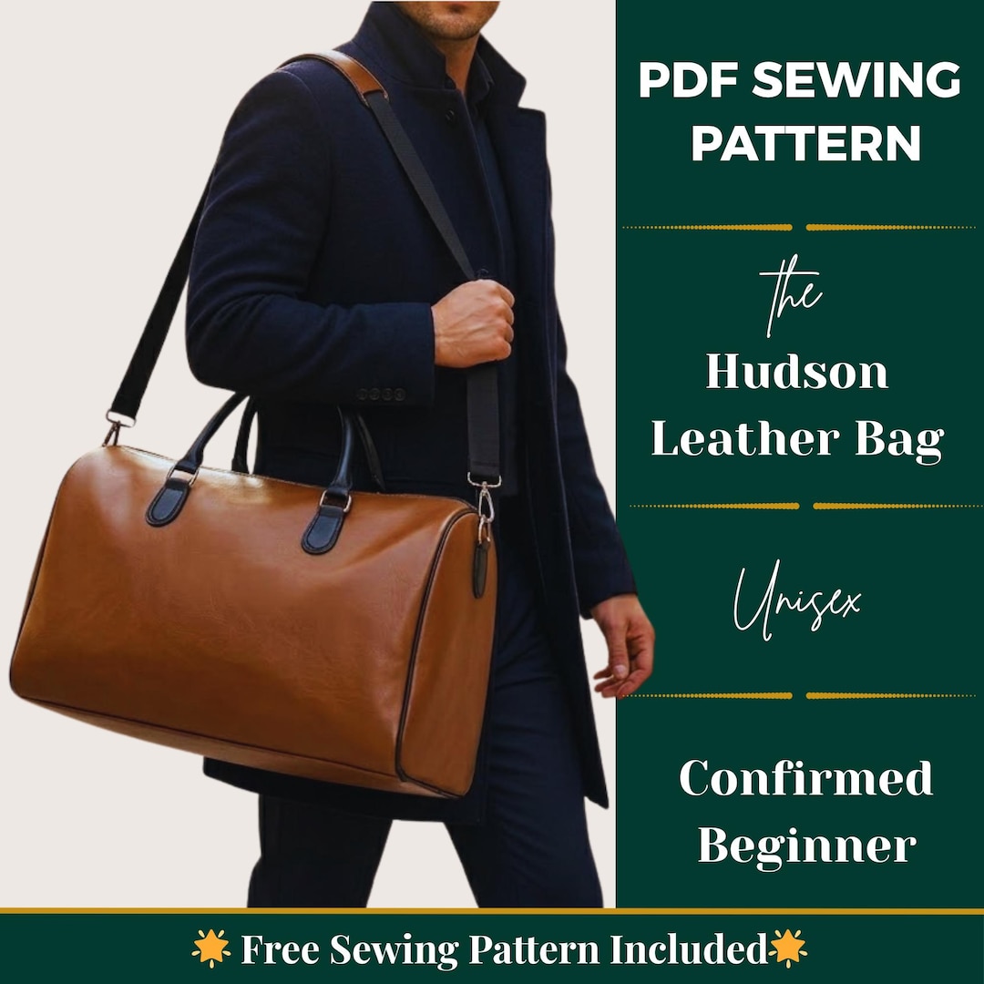Travel Duffle Bag Sewing Pattern | Leather Weekender DIY (PDF Download ...