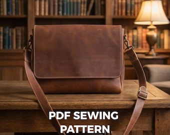 Leather Messenger Bag Sewing Pattern | Crossbody Satchel DIY (PDF Pattern)