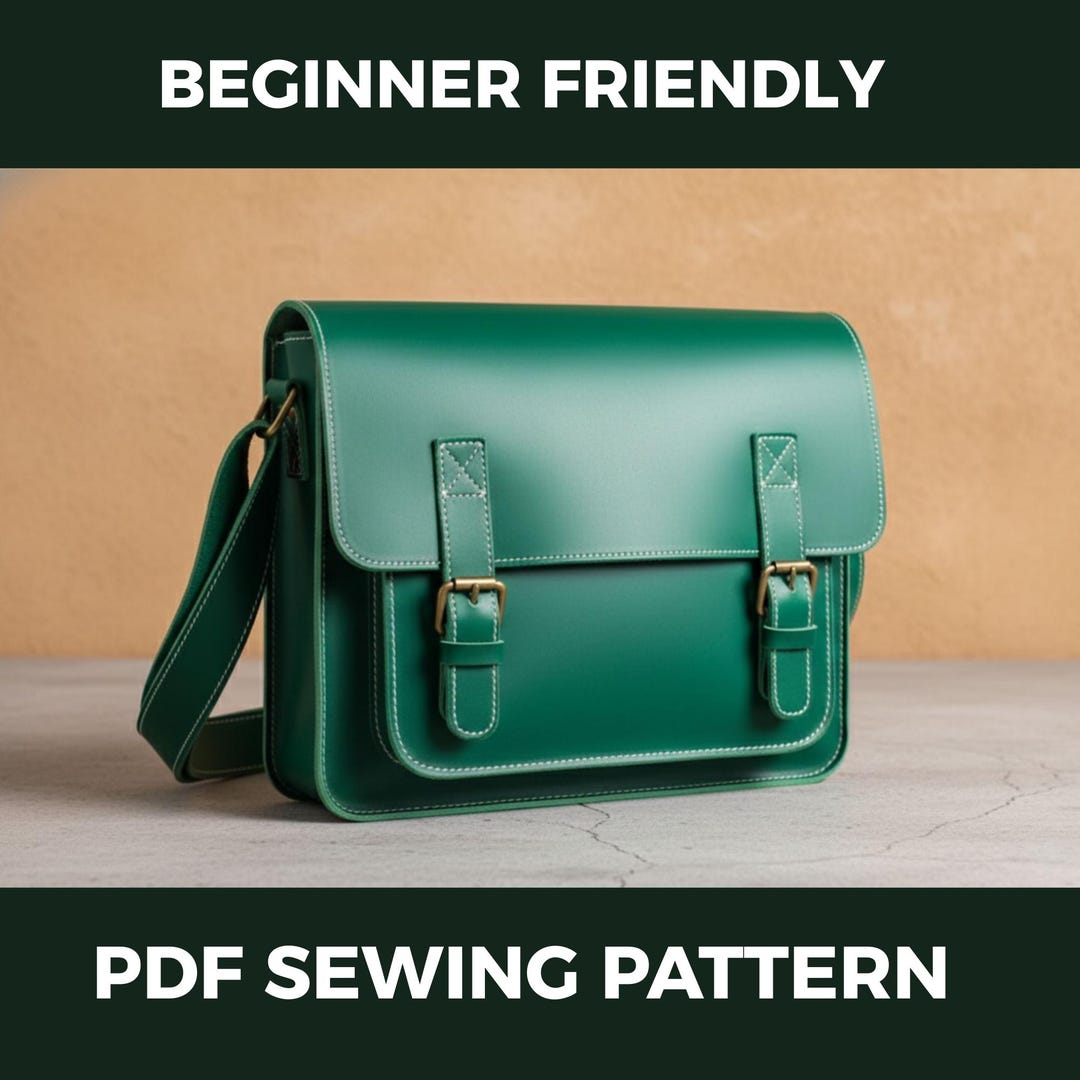 Heritage Satchel Bag Sewing Pattern | Classic Leather Crossbody Flap ...