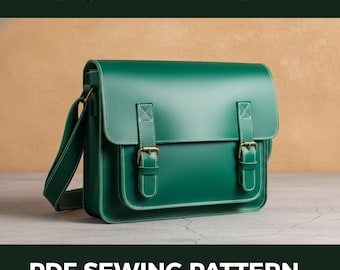 Heritage Satchel Bag Sewing Pattern | Classic Leather Crossbody Flap (PDF Download)