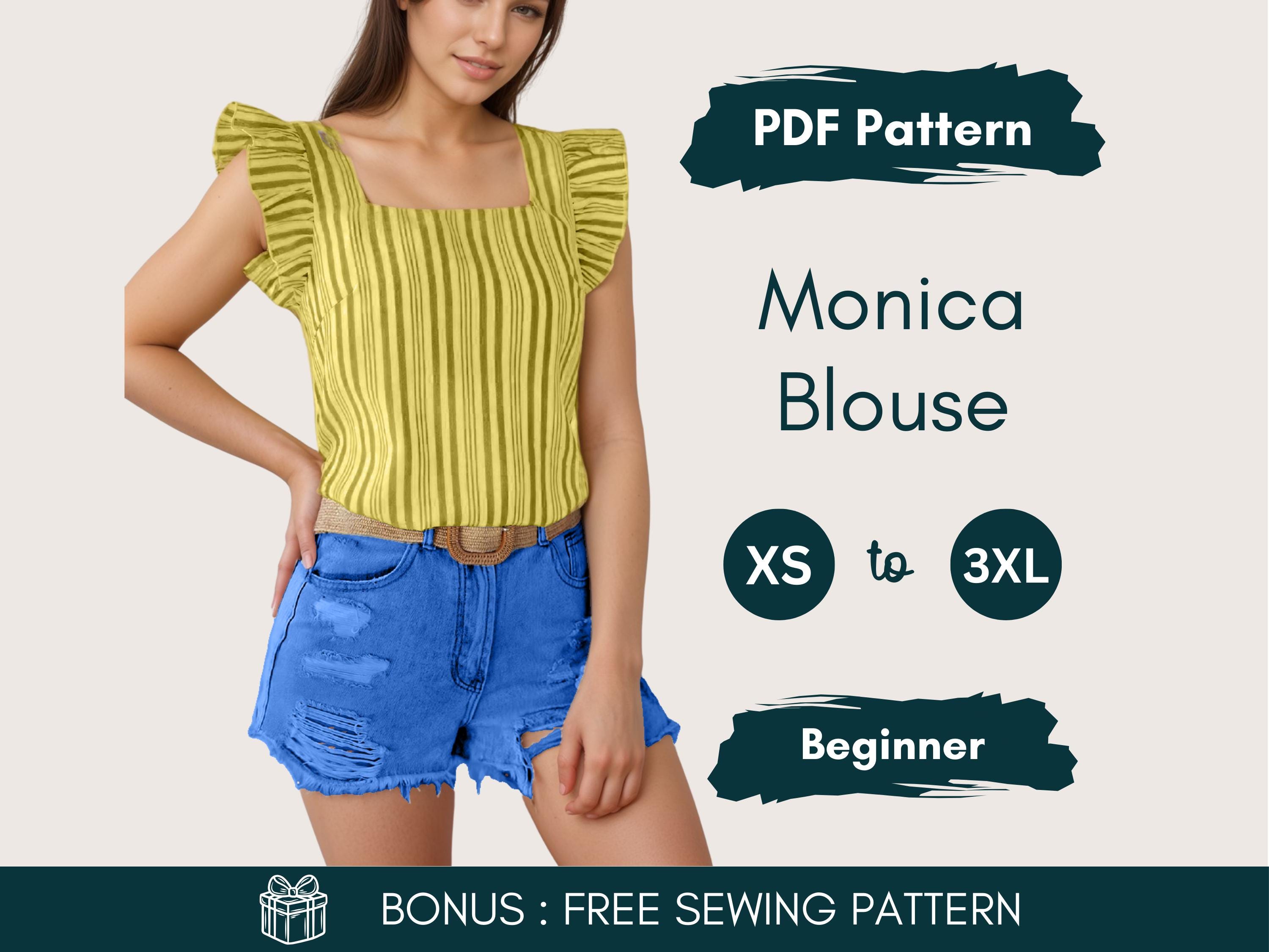 Blouse Sewing Pattern – Women’s Top Sewing Pattern, Casual Blouse Sewing Pattern, DIY Workwear Top Sewing Pattern, Easy PDF Sewing Pattern