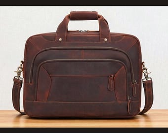 Field Briefcase Sewing Pattern | Leather Work Organizer Bag DIY (PDF Download)