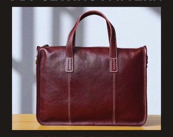 Leather Briefcase Sewing Pattern | Minimal Work Laptop Bag Pattern DIY