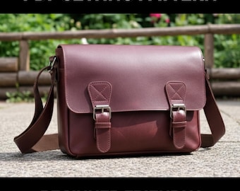Dualtone Messenger Bag Sewing Pattern | Leather Flap Crossbody DIY (PDF Download)