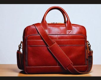 Leather Briefcase Sewing Pattern | Office Laptop Bag DIY (PDF Pattern)
