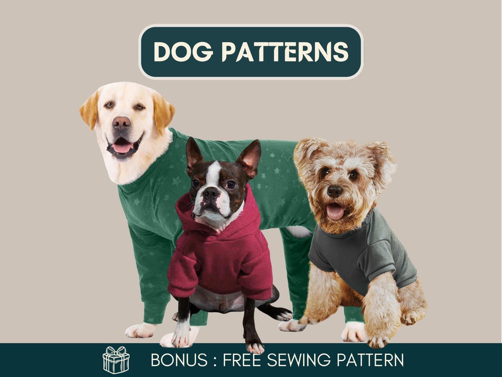 Dog Sewing Patterns, Sewing Patterns For Dogs, Dog Pajama, Dog Hoodie, Dog Pdf Patterns, Dog Shirt, Dog Sweater, Pet Patterns, Dog Clothing Livingmall