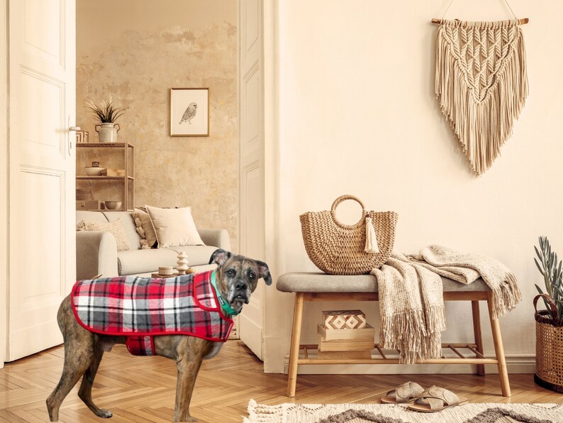 DIY Dog Coat Sewing Instructions PDF Warm Pet Coat for Dog Cat Plaid