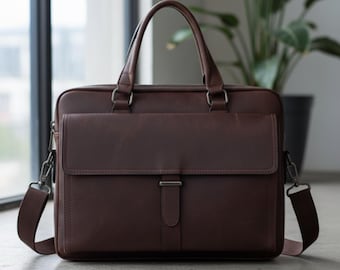Leather Briefcase Bag Sewing | Work Laptop Bag DIY (PDF Pattern)