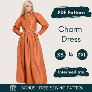 Victorian Dress Sewing Pattern | Edwardian Gown | Regency Gown | Medieval Cosplay Costume Sewing Pattern | Vintage Dress Sewing Pattern PDF