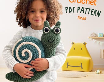 Snail Crochet Pattern | Whimsical Amigurumi Plush Toy PDF DIY