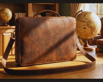 Slim Briefcase Bag Sewing Pattern | Leather Work Laptop Bag Pattern DIY