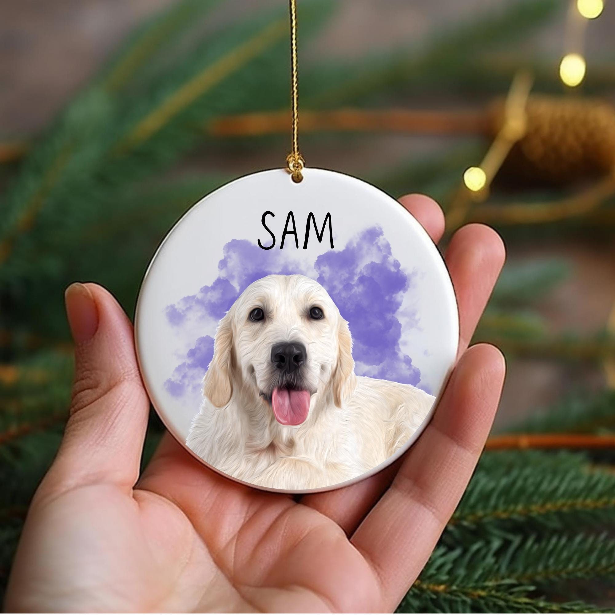 Personalized Ceramic Pet Ornament Oil Painting Style Custom Cat and Dog ...