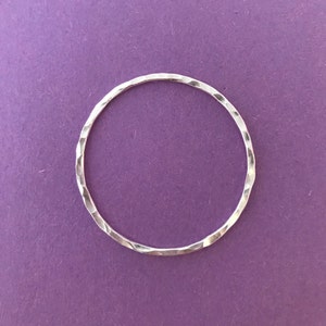 Sterling Silver Circle Large - Hammered - Connector - Ring - 1.5 inch - 14 gauge
