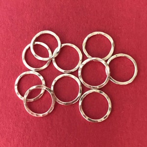 20 Sterling Silver Hammered Circles - 1/2 inch