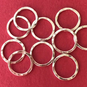 70 Sterling Silver Hammered Circles 1/2 inch image 1