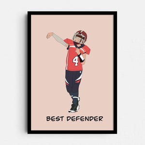Ritratto sportivo MVP personalizzato, illustrazione personalizzata di un atleta, regalo per il premio Champion, download digitale di poster sportivo, ricordo della serata senior