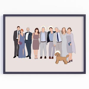 Ritratto personalizzato per familiari in lutto, ritratto di famiglia senza volto, ricordo commemorativo, angelo, alone, minimalista, regalo di famiglia in ricordo