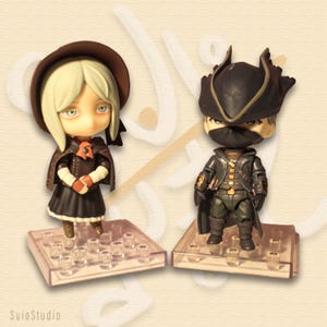 Bloodborne Hunter & Doll Mini Action Figure Set - Anime Game Collectibles