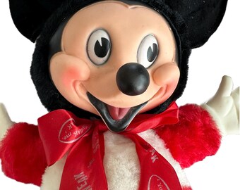 Rare & Original Gund Mickey Mouse Plush, Rubber Face, Squeaker, 1950's