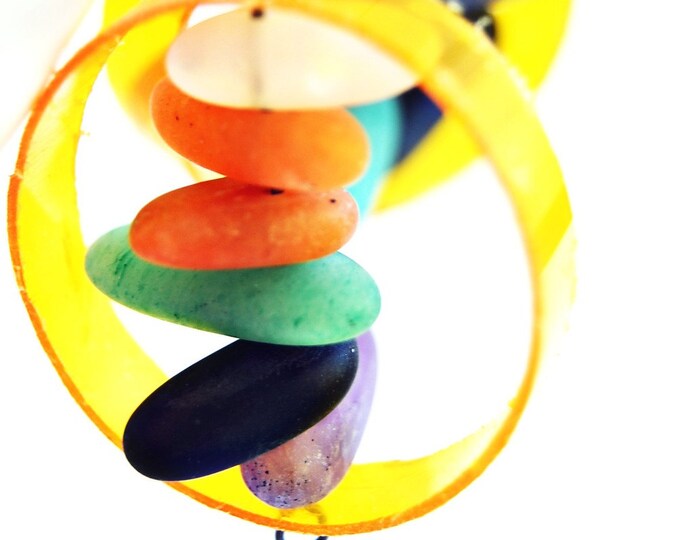 Recycled Pill Bottle Earrings With Colorful Stones Etsy