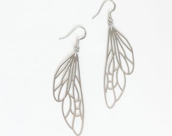 Butterfly Wings Silver Laser Cut Lightweight Earrings