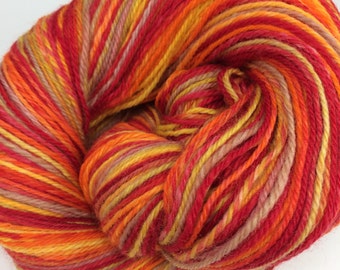 Tomato Bisque Handspun Yarn Fingering Sock 430 yds