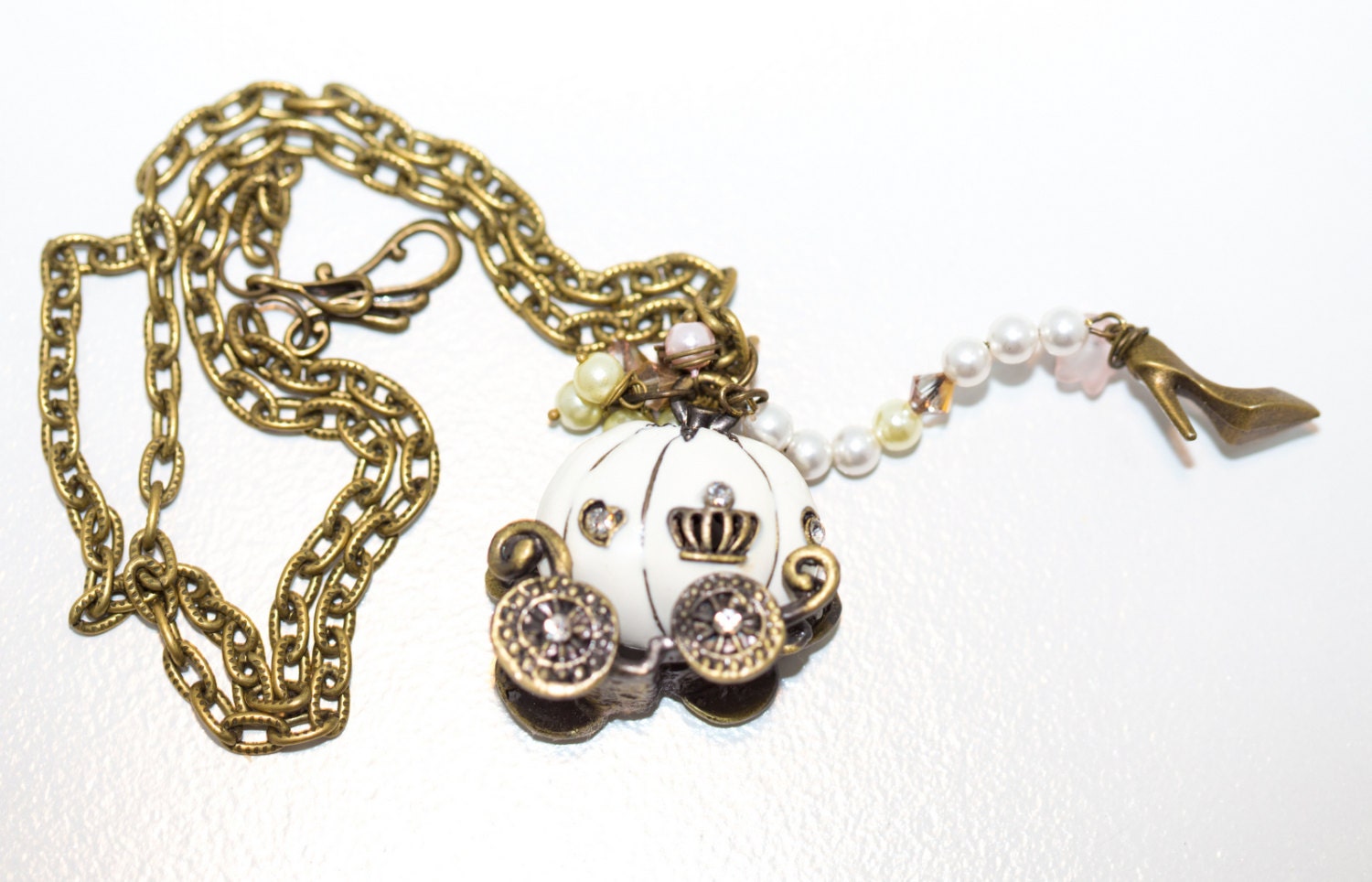 Cinderella's Ride Vintage Style Necklace With Swarovski | Etsy