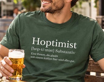 Minimalist Hoptimist T-Shirt, Funny Beer Shirt Unisex, Definition T-Shirt, Gift for Boyfriend, Girlfriend, Partner Shirt, For Him